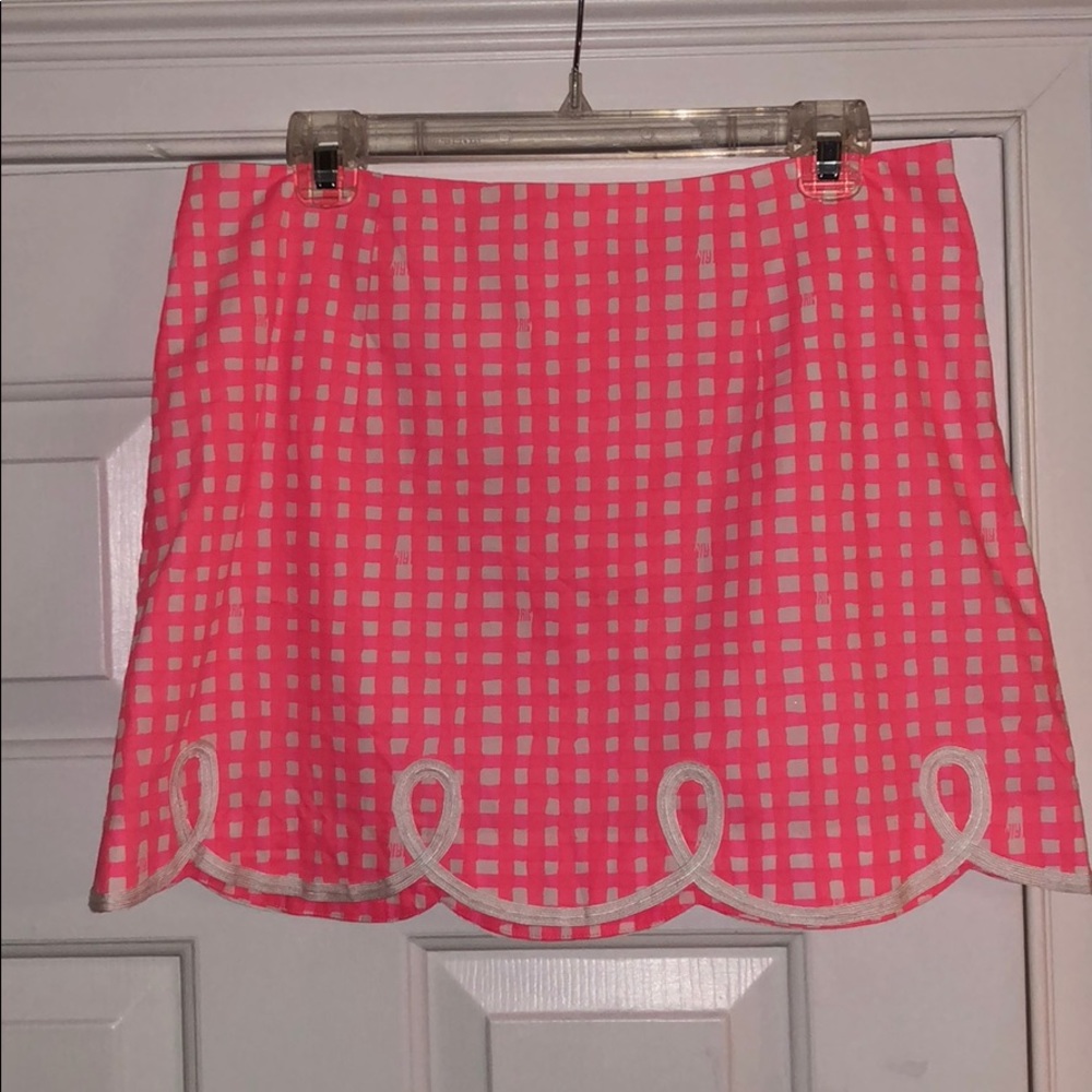 Bright Pink Checkered Lilly Pulitzer Skirt